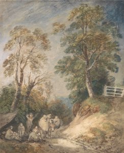 Chemin de campagne avec gitans se reposant - Thomas Gainsborough
